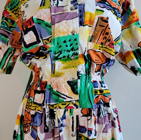 VTG 80s Together! Southwestern Print Midi Dress - Picture 15 of 16